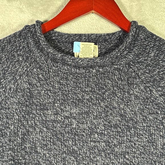 L.L. Bean Other - LL Bean Sweater Mens M Blue Lambswool Roll Neck Knit Pullover Heavyweight